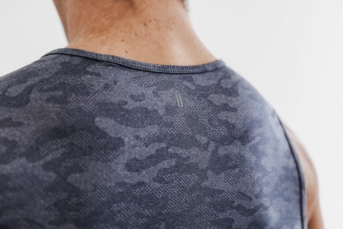 Nobull Lightweight Textured Men's Tank Tops Navy Camo | Australia (AM5837)